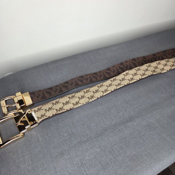 2-Pack - Women's Michael Kors Belts XL 44" Leather Black & Brown -Fair Condition - Picture 2 of 8